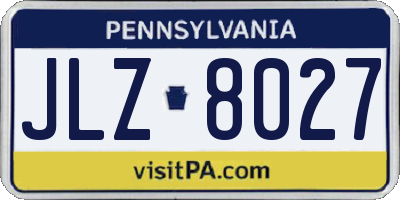 PA license plate JLZ8027