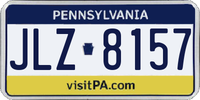 PA license plate JLZ8157