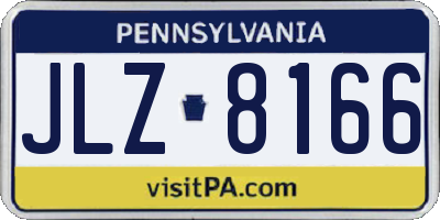 PA license plate JLZ8166