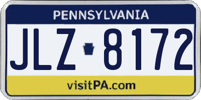 PA license plate JLZ8172
