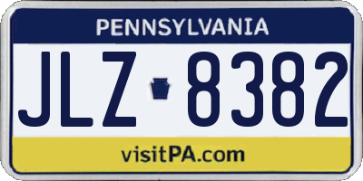 PA license plate JLZ8382