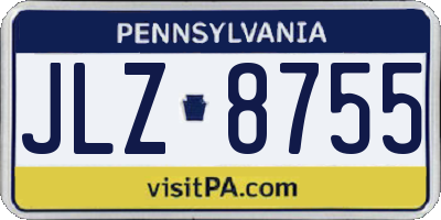 PA license plate JLZ8755