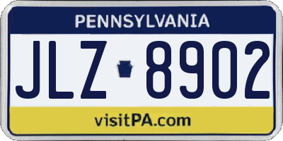 PA license plate JLZ8902