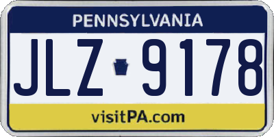 PA license plate JLZ9178