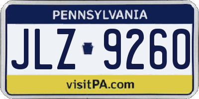PA license plate JLZ9260