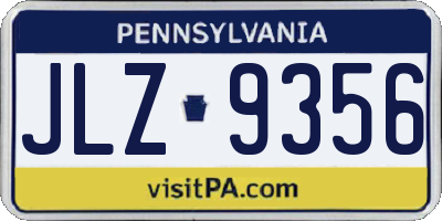 PA license plate JLZ9356