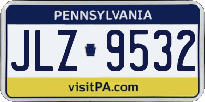 PA license plate JLZ9532