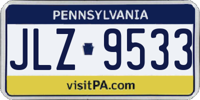PA license plate JLZ9533