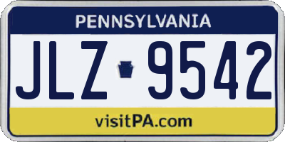 PA license plate JLZ9542