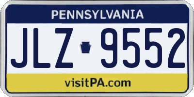 PA license plate JLZ9552