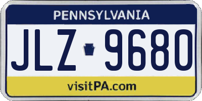 PA license plate JLZ9680