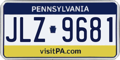 PA license plate JLZ9681