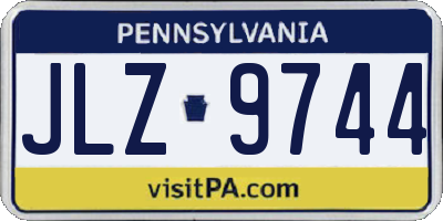 PA license plate JLZ9744