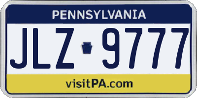 PA license plate JLZ9777
