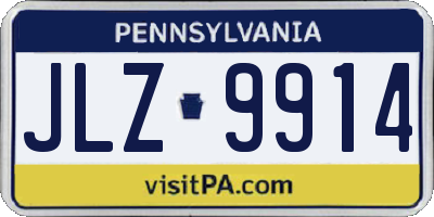 PA license plate JLZ9914