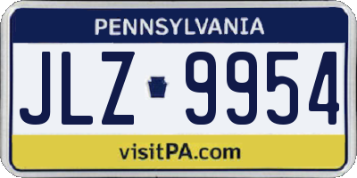 PA license plate JLZ9954