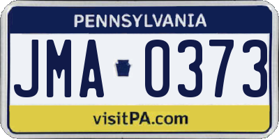 PA license plate JMA0373