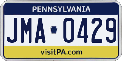 PA license plate JMA0429