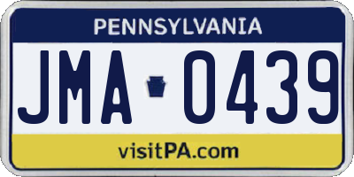 PA license plate JMA0439