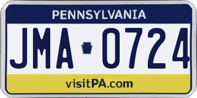 PA license plate JMA0724