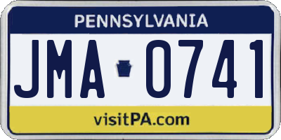 PA license plate JMA0741