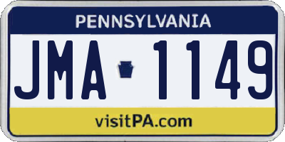 PA license plate JMA1149