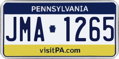 PA license plate JMA1265