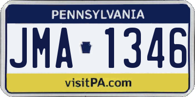 PA license plate JMA1346