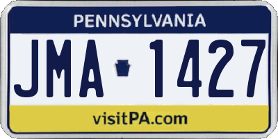 PA license plate JMA1427