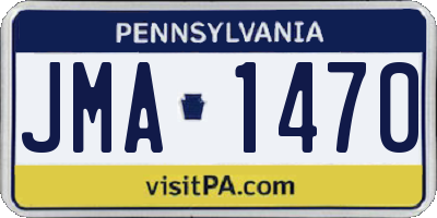 PA license plate JMA1470