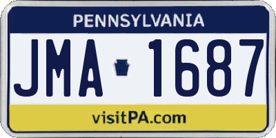 PA license plate JMA1687