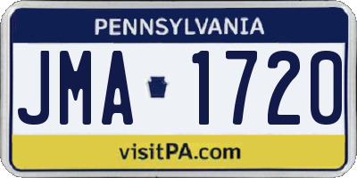 PA license plate JMA1720