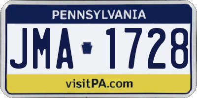 PA license plate JMA1728