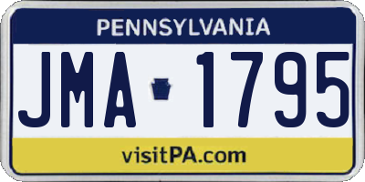 PA license plate JMA1795