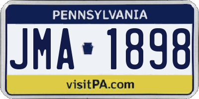 PA license plate JMA1898