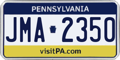 PA license plate JMA2350