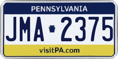 PA license plate JMA2375