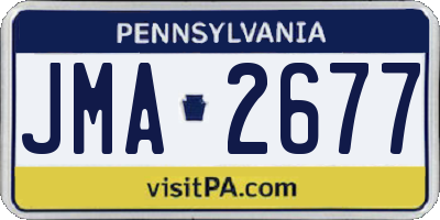 PA license plate JMA2677