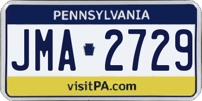 PA license plate JMA2729