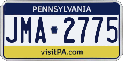 PA license plate JMA2775