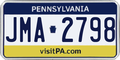 PA license plate JMA2798