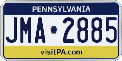 PA license plate JMA2885