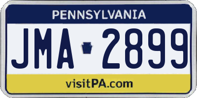 PA license plate JMA2899