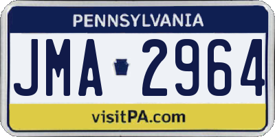 PA license plate JMA2964