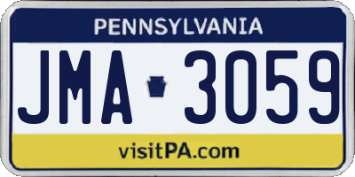 PA license plate JMA3059