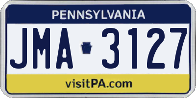 PA license plate JMA3127