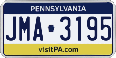 PA license plate JMA3195