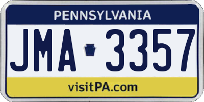 PA license plate JMA3357