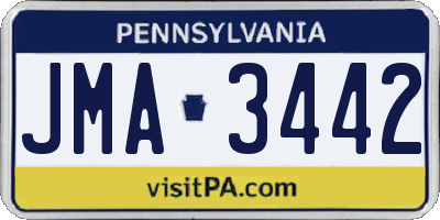 PA license plate JMA3442