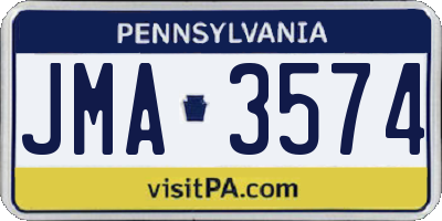 PA license plate JMA3574